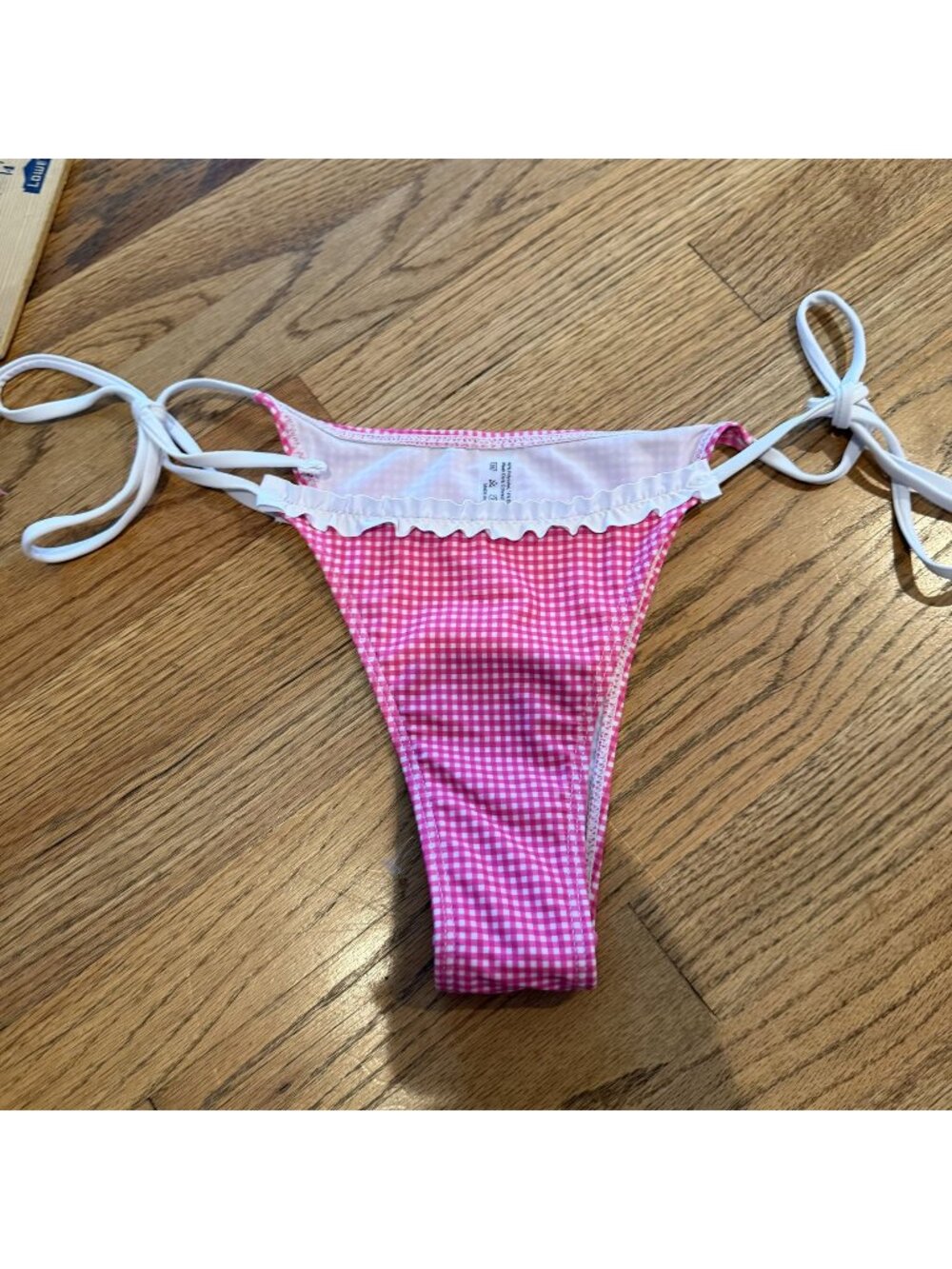 Unbranded Womens Pink White Medium String Bikini Bottoms NWOT